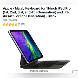 11” Apple Magic Keyboard, Magic Mouse, & Pencil